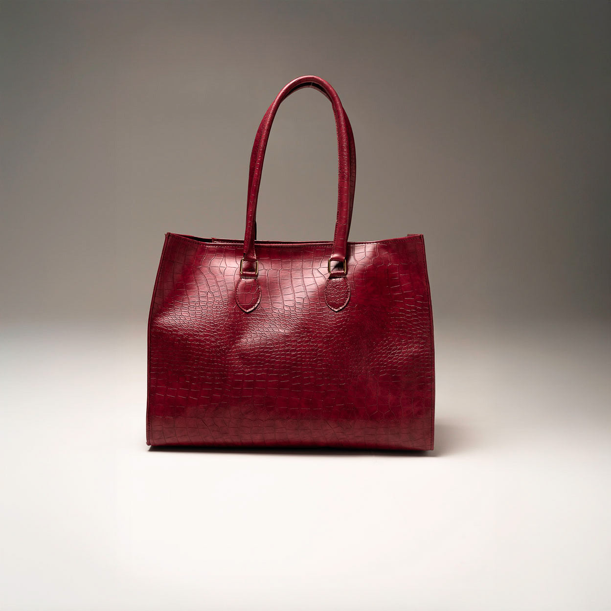 Tote Bag in Croc-embossed Material