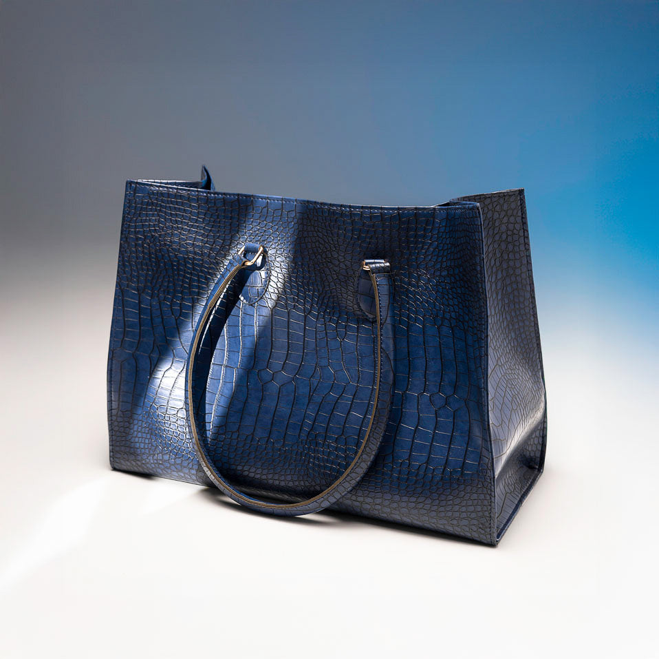 Tote Bag in Croc-embossed material
