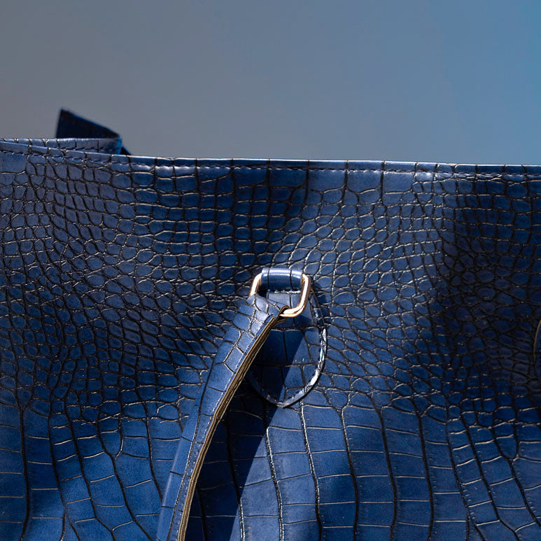 Tote Bag in Croc-embossed material