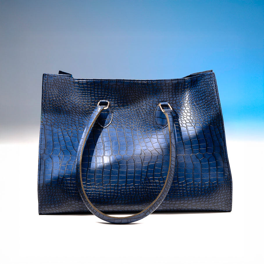 Tote Bag in Croc-embossed material
