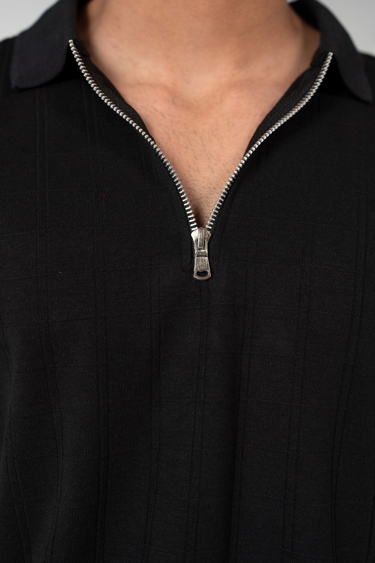 KNIT POLO SHIRT WITH ZIP