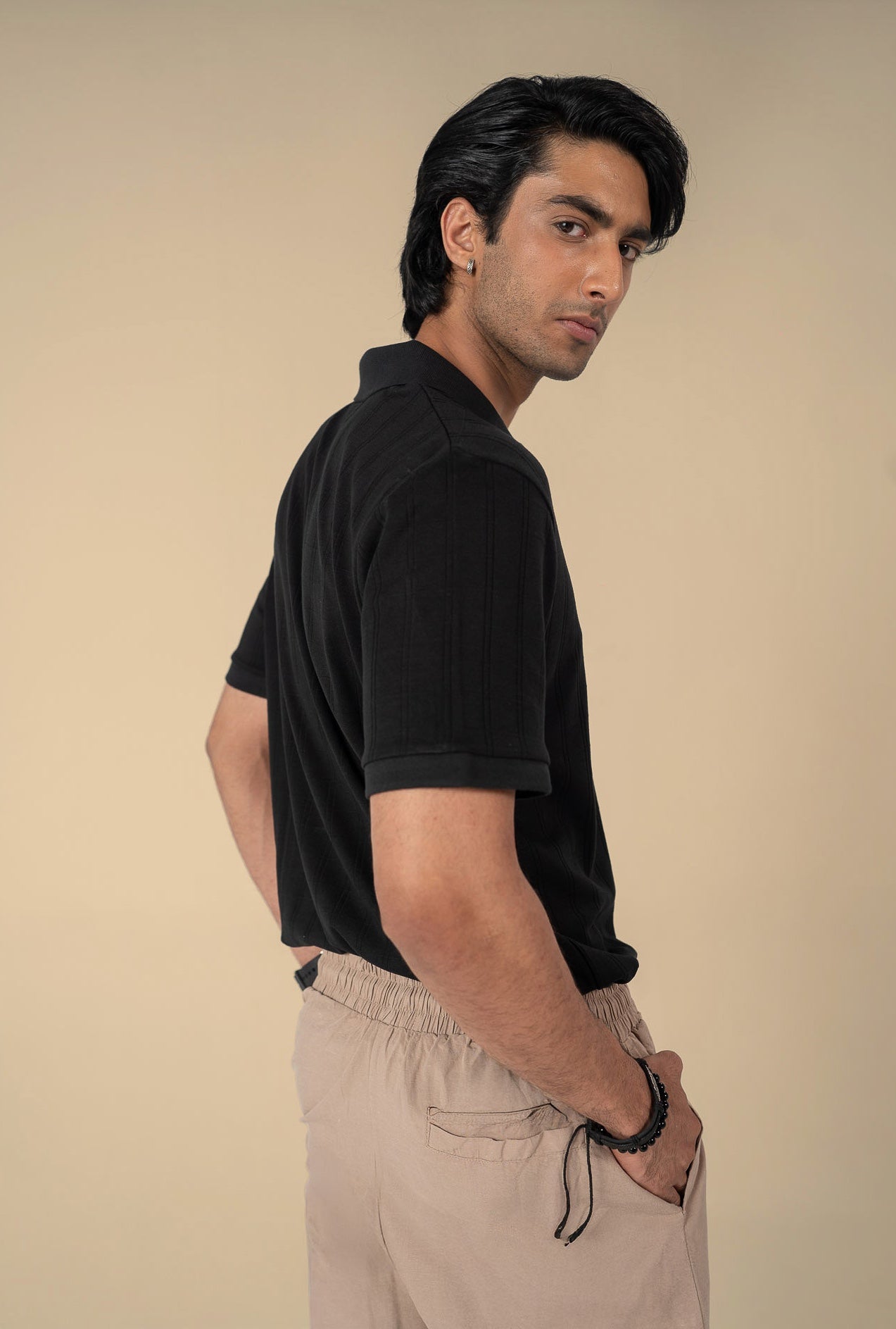 KNIT POLO SHIRT WITH ZIP
