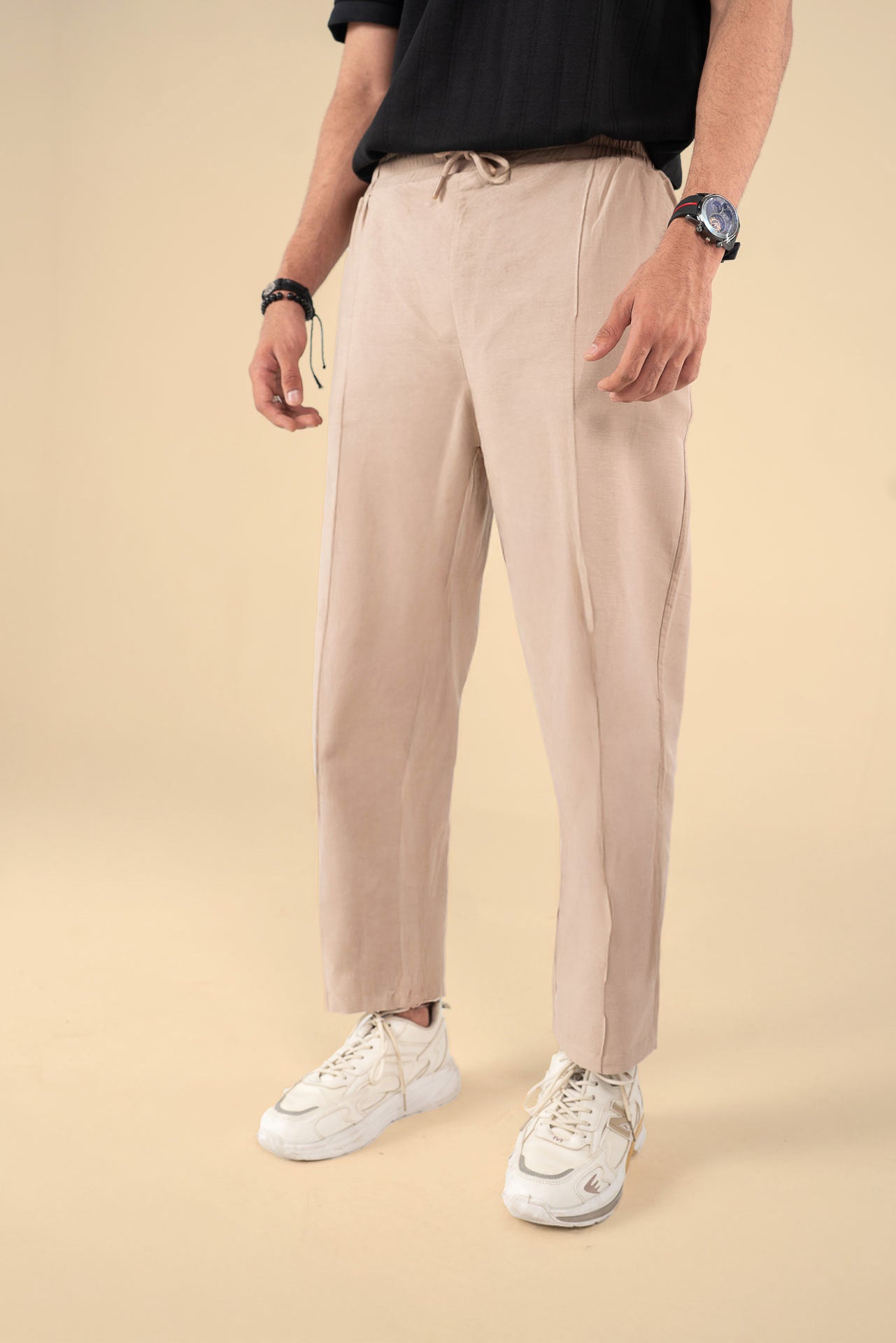 REGULAR FIT LINEN COMFORT TROUSERS