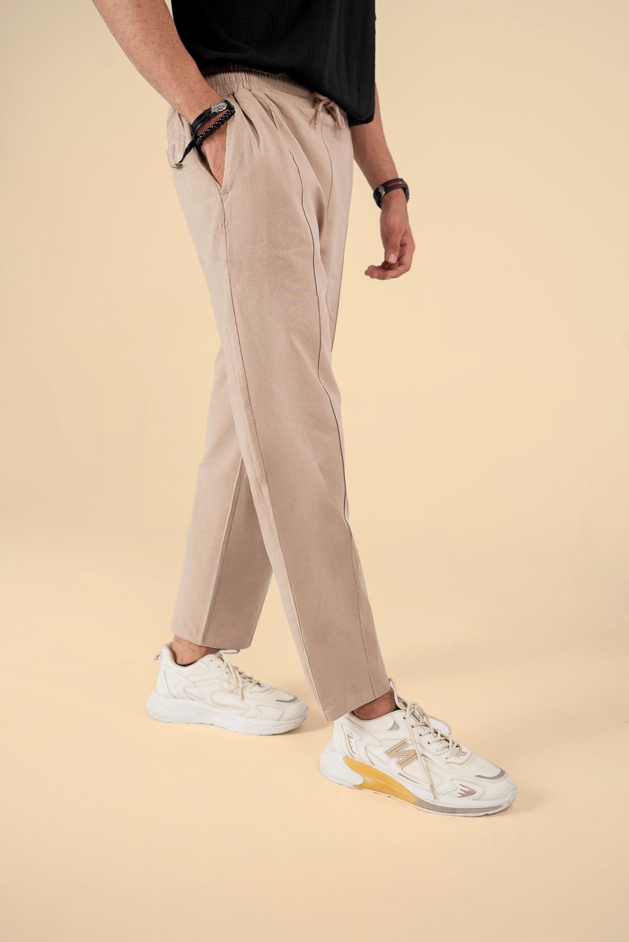 REGULAR FIT LINEN COMFORT TROUSERS