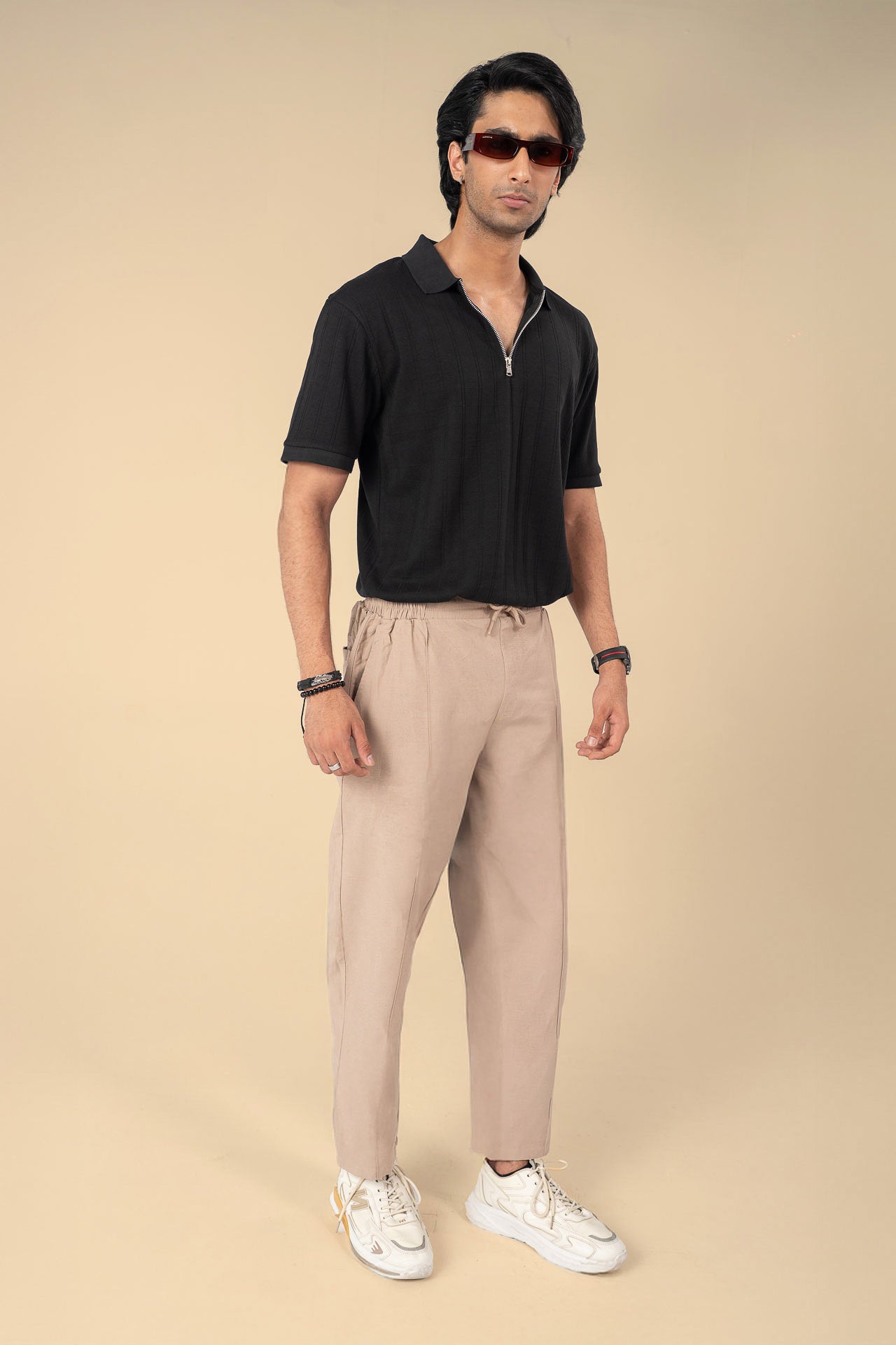 KNIT POLO SHIRT WITH ZIP